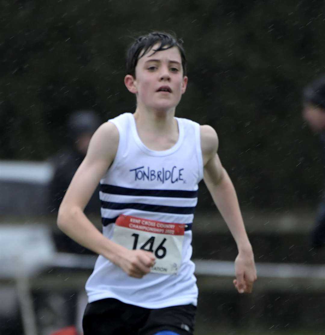 James Petrie makes strides in the under-13 race for Tonbridge. Picture: Barry Goodwin (54151905)