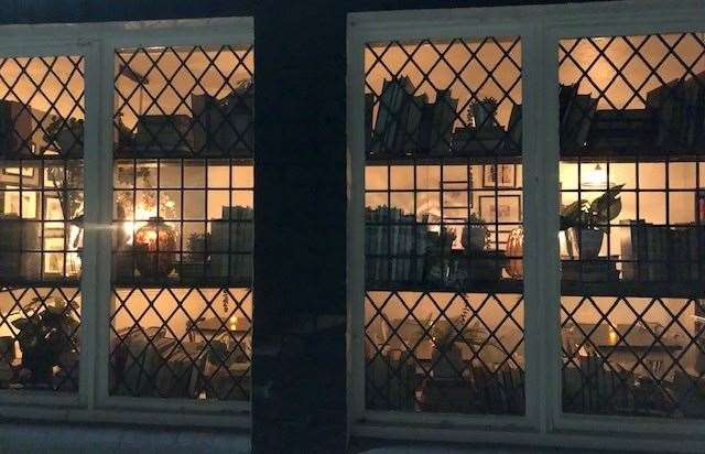 The windows were impressive from inside the pub but they really came into their own from outside once it got dark