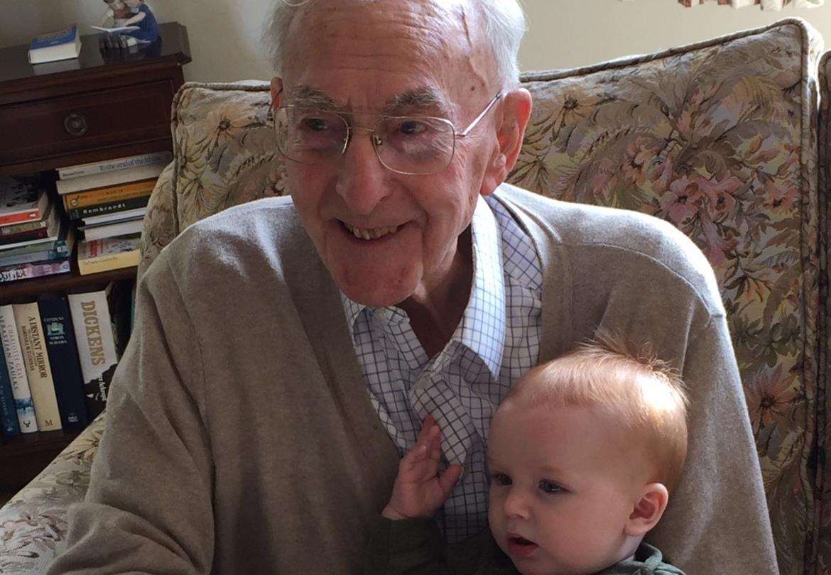 Roy Bagley with his great-grandson, Clark Miles