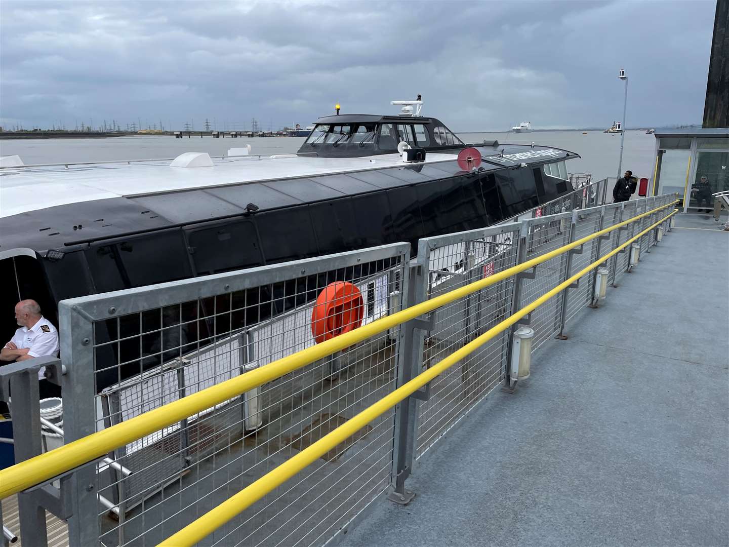 The boat docked at Gravesend Town Pier