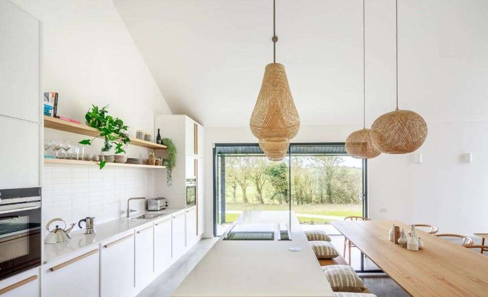 The layout features an open plan kitchen and living room. Picture: The Modern House