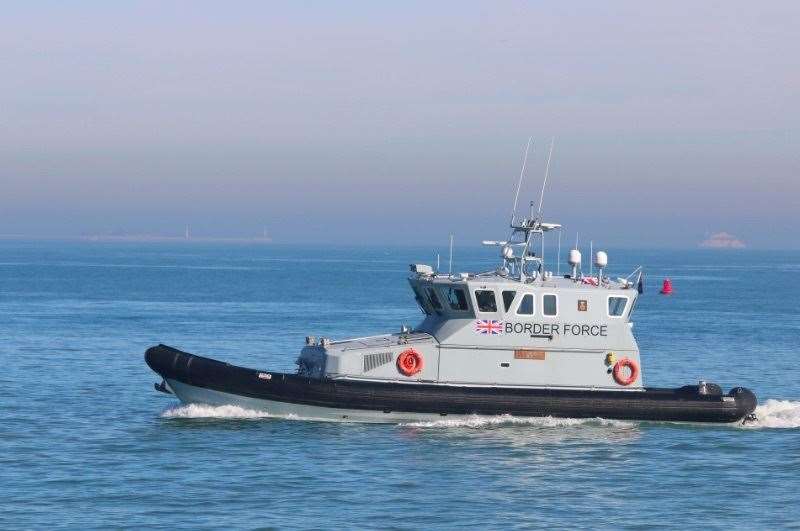 A Border Force cutter after an incident suspected to involve migrants off the Kent coast. Picture: Susan Pilcher