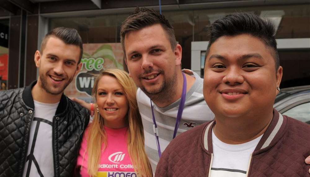 X Factor's Mike Hough, Caroline Stark from MidKent College, kmfm's Rob Wills and Joseph Apostol from The Voice