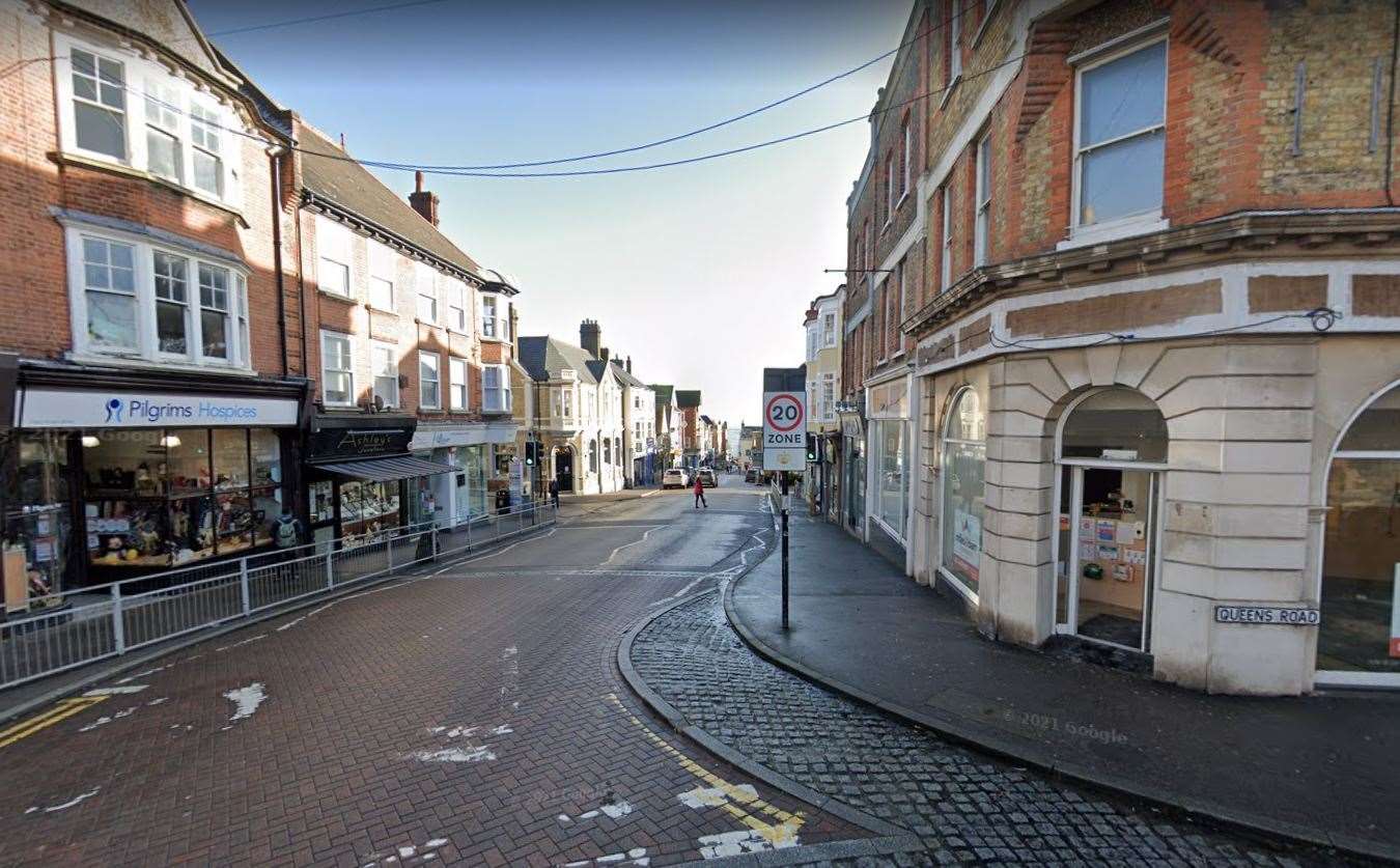 The incident took place in Broadstairs High Street close to the junction with Queens Road. Picture: Google