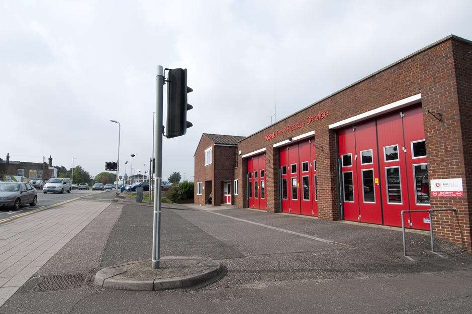 Sittingbourne fire station during a previous strike