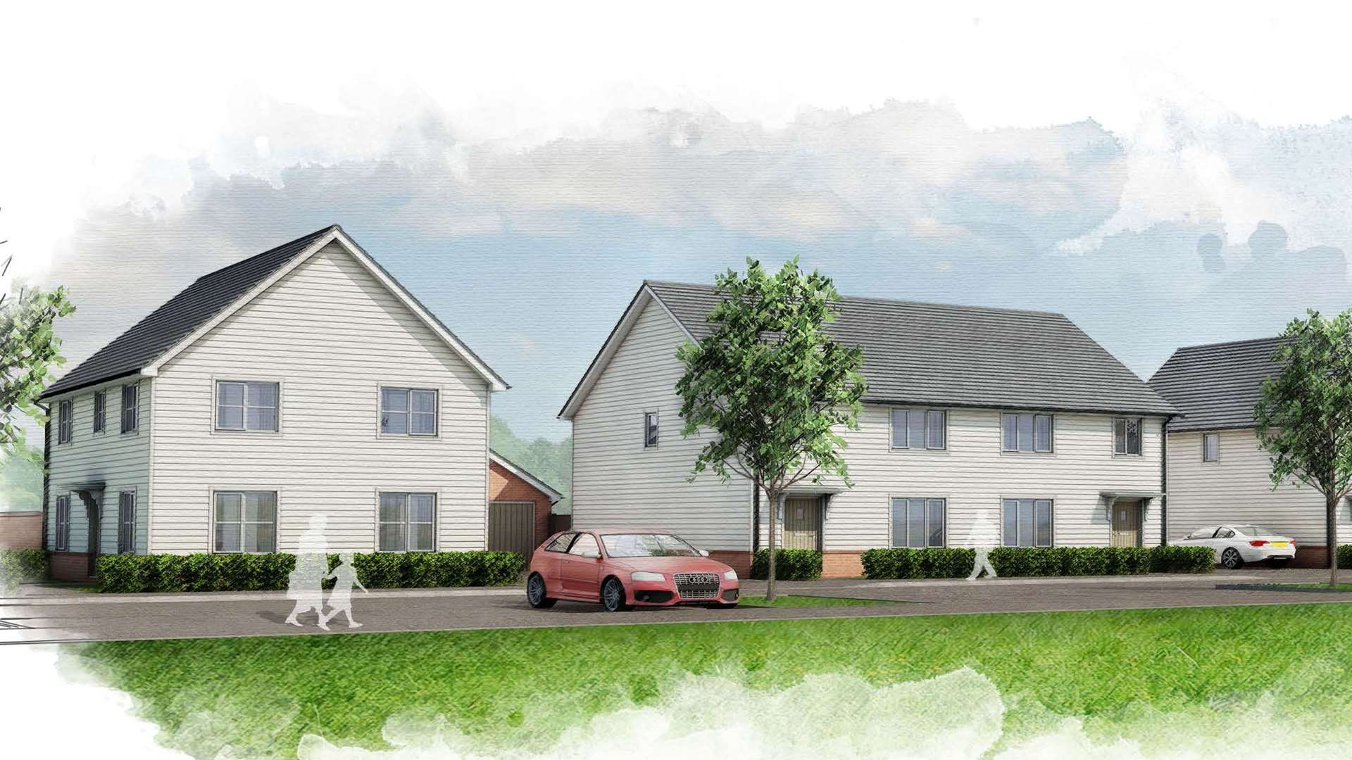 An illustration of some of the homes proposed for phase one of the development