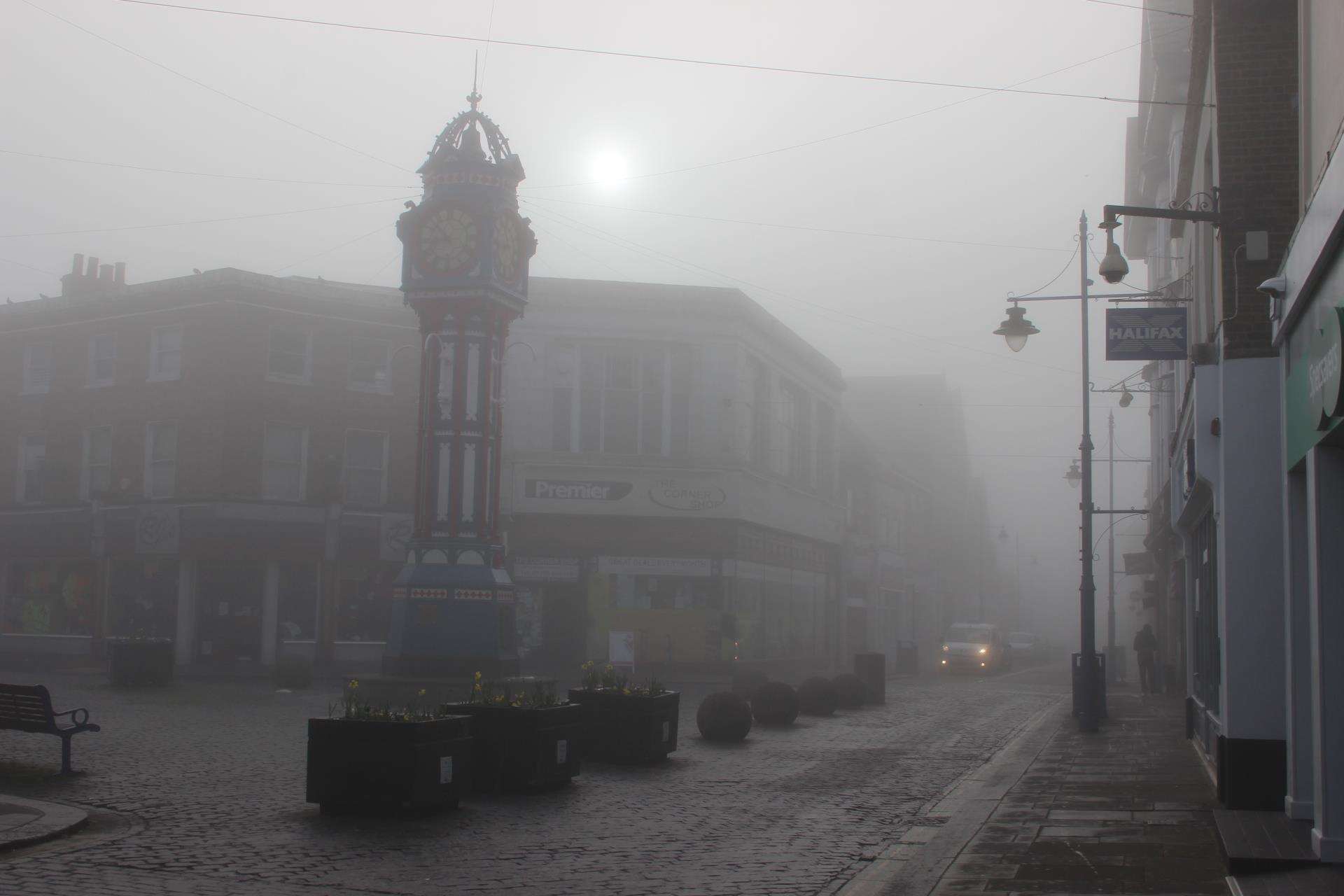 Fog-bound: Sheerness town centre (7392030)