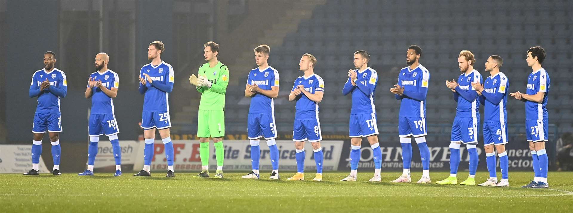 Gillingham held a minute's applause ahead of their home game with MK Dons in memory of Glenn Roeder on Tuesday night. Picture: Keith Gillard