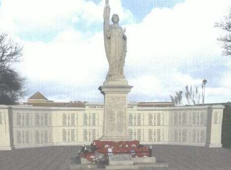 Artist's impression of the planned war memorial wall in Sheerness.