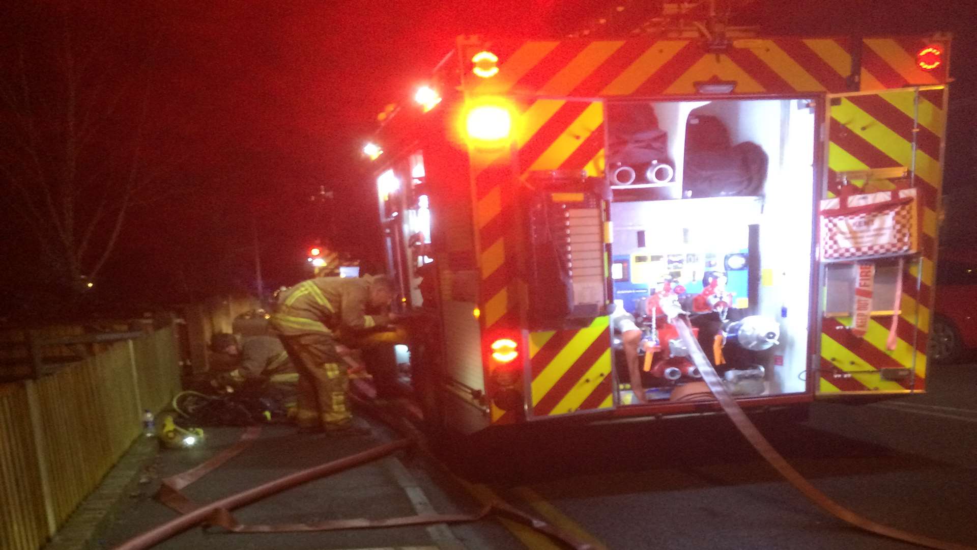 Fire crews tackle the blaze in Tenterden