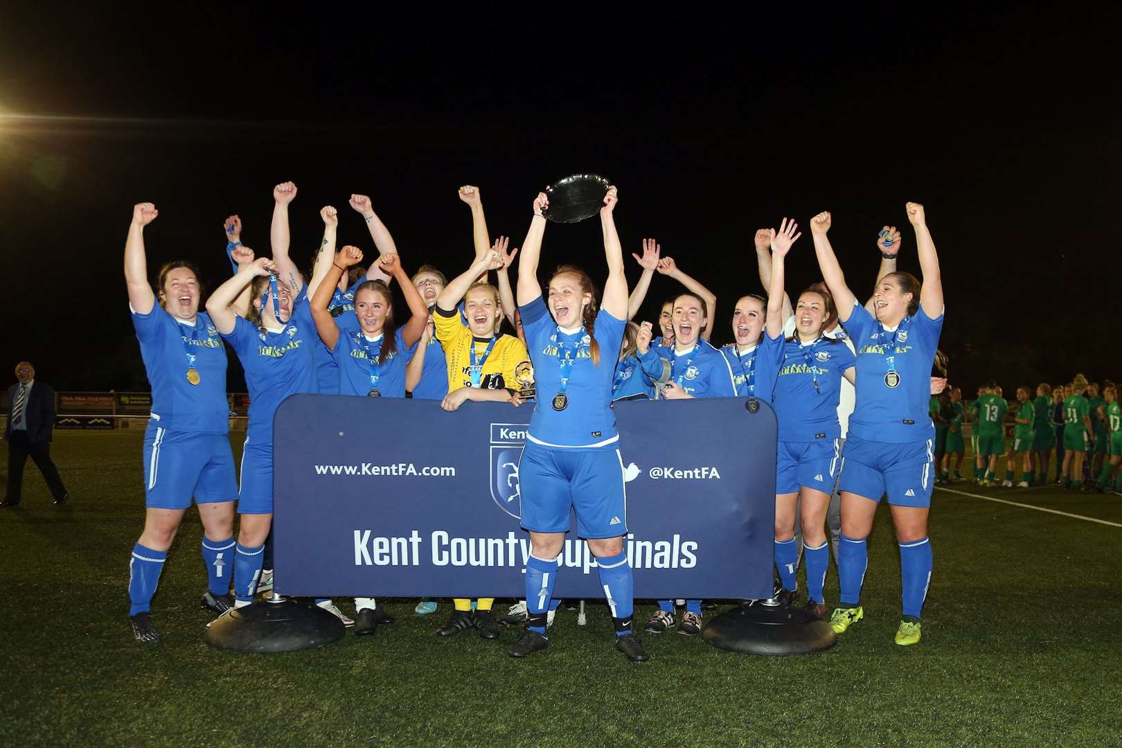 Herne Bay Women Reserves lift the Plate Picture: PSP Images