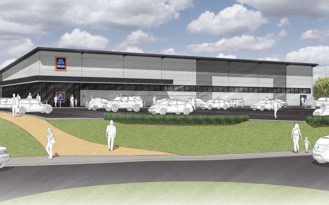 Aldi could be built in Faversham if the latest plans for the Perry Court development are given the go-ahead