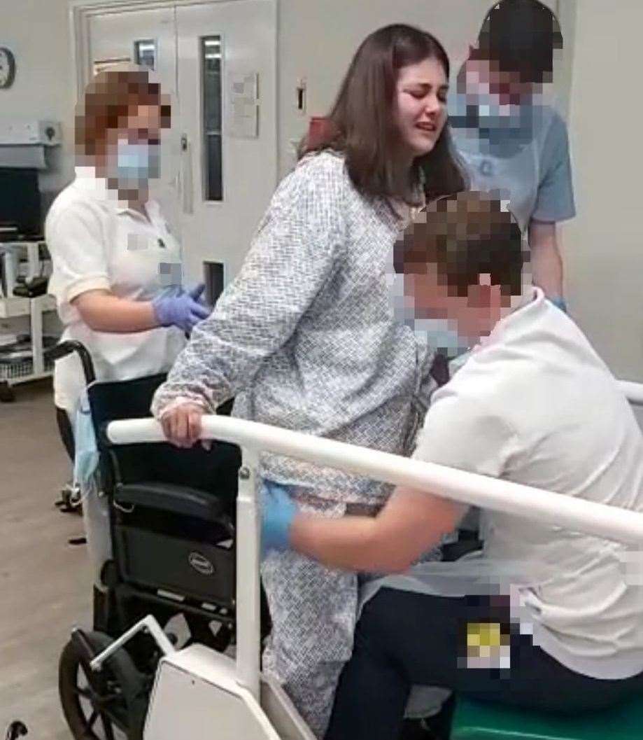 An extremely rare reaction to anaesthetic left Chelsea Flynn paralysed from the waist down. Picture: Chelsea Flynn
