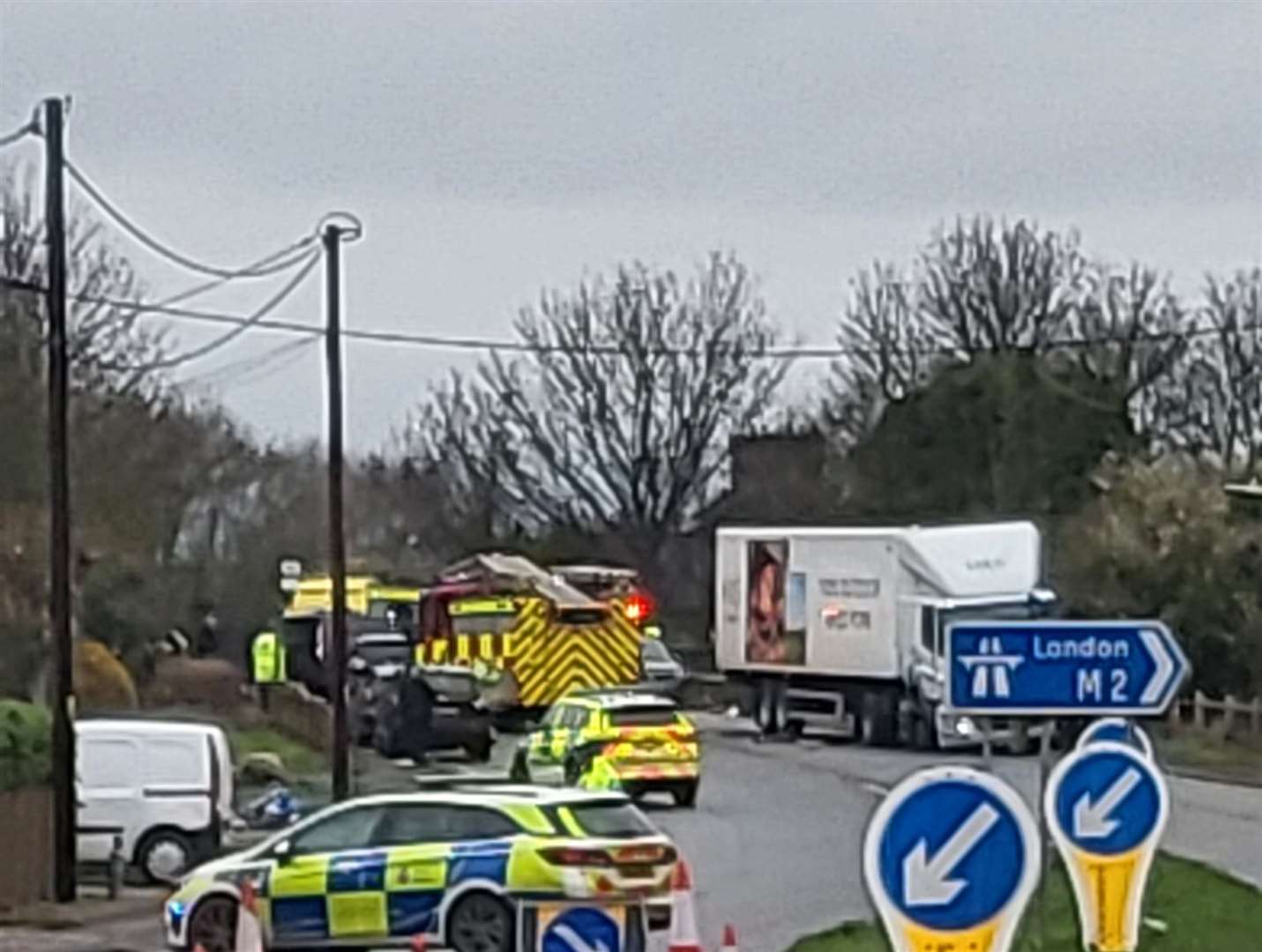 The A251 in Faversham was blocked after a fatal crash earlier this year