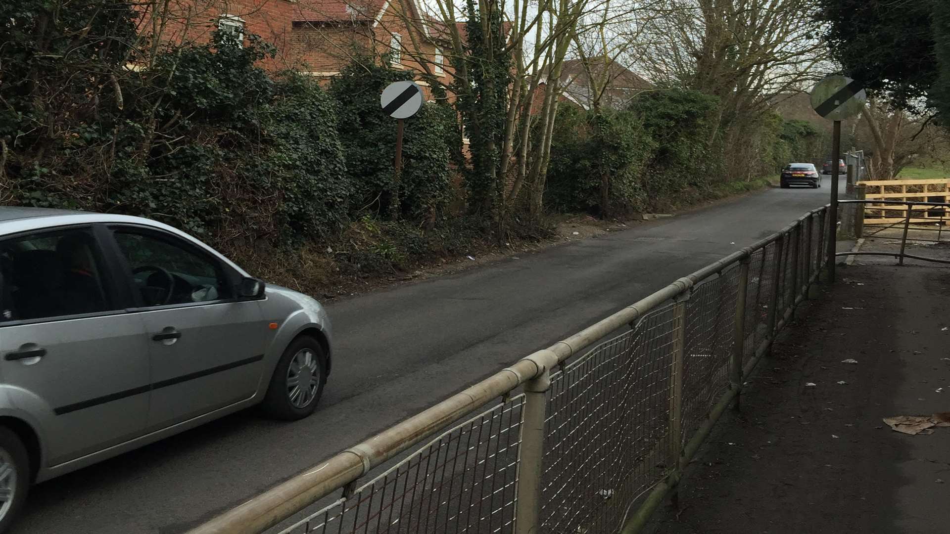 The national speed limit is in place just feet away from the unmade pathway