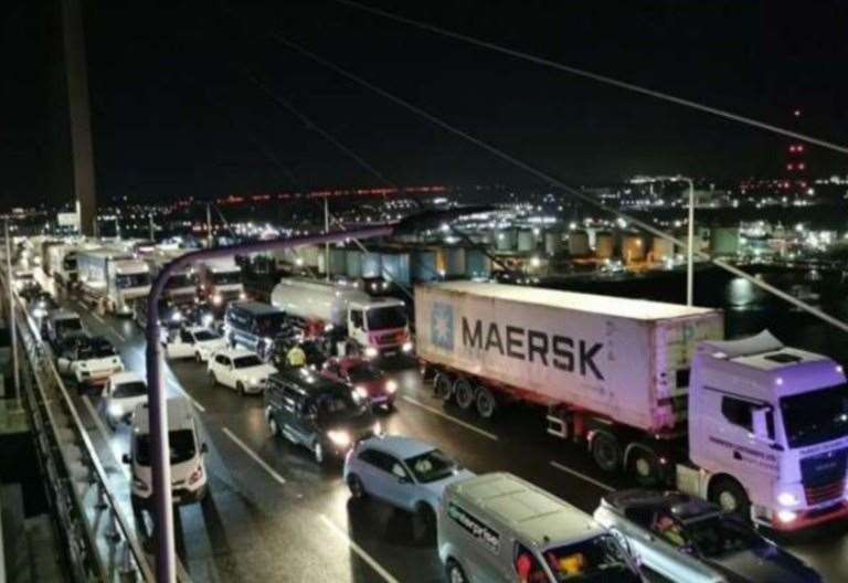The Dartford Crossing QEII bridge was shut when protesters camped out among the suspension cables. Picture: Just Stop Oil