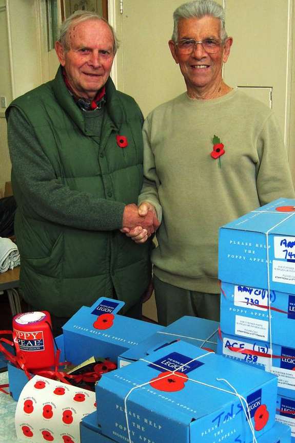 Poppy appeal volunteers Barry Iles and Ron King