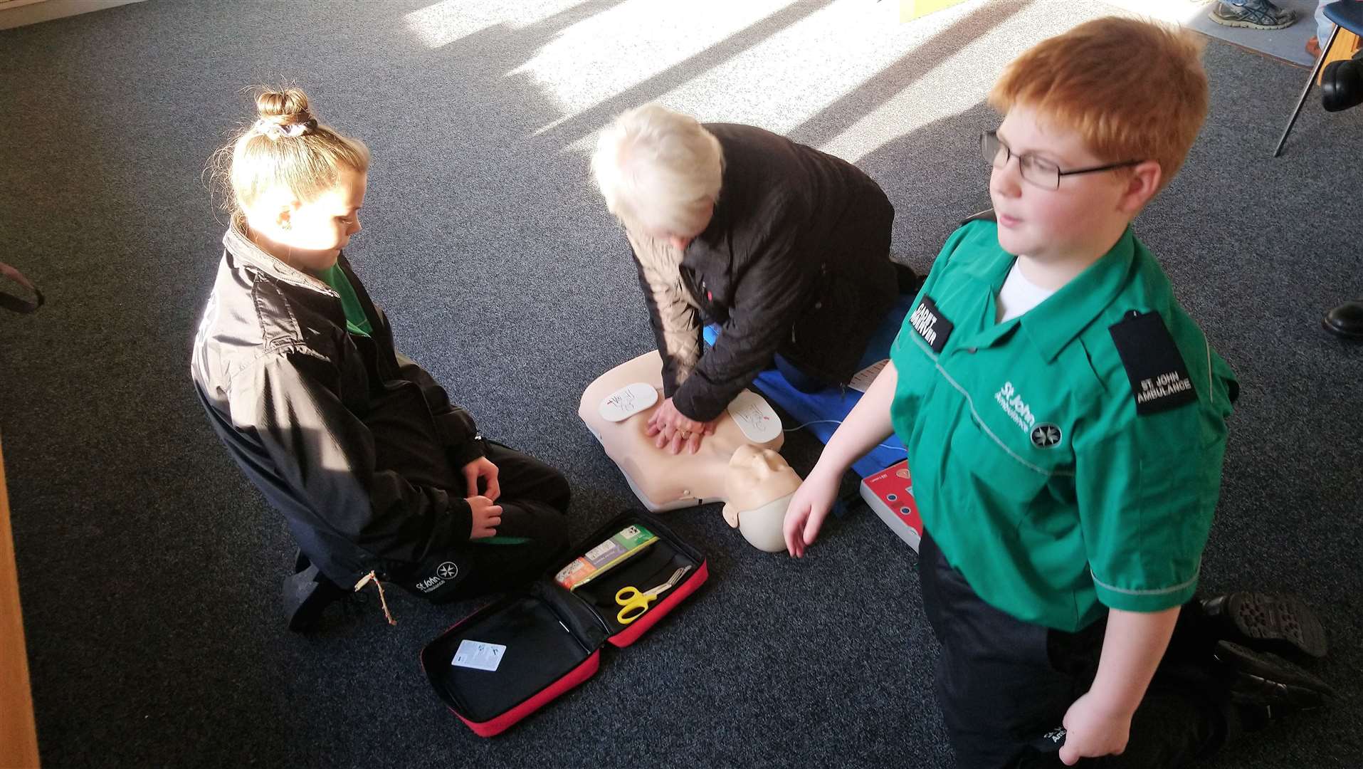 Logan at the first aid session in River. last weekend Picture: St John Ambulance