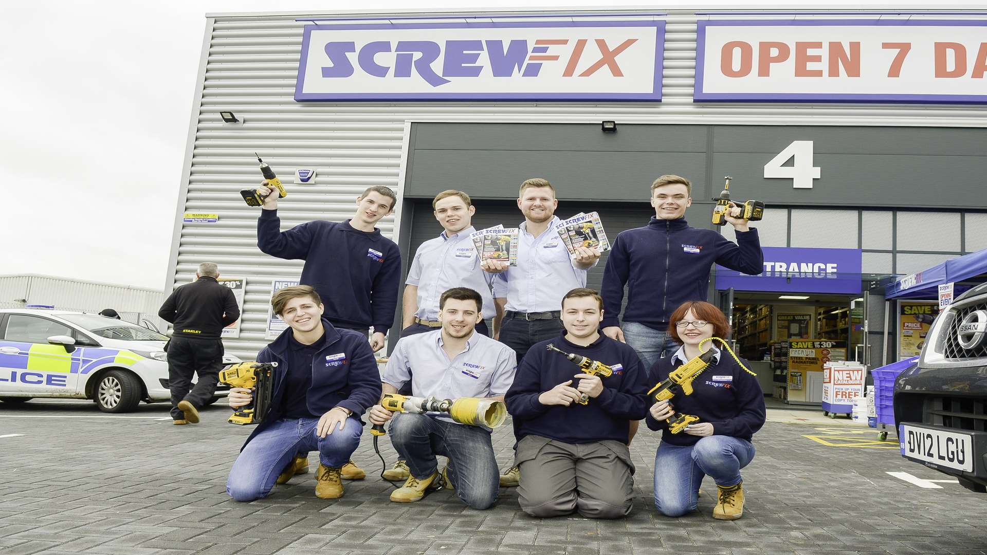 Staff from the new Screwfix store