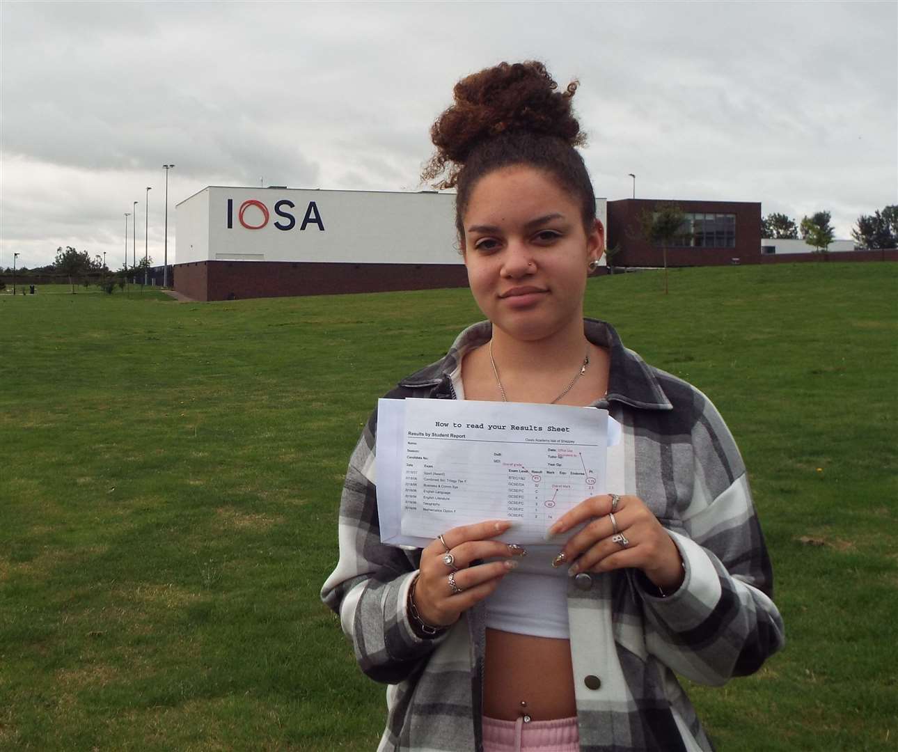 Oasis Isle of Sheppey Academy pupil Tamuka Cross, 16, from Sheerness with her GCSE results