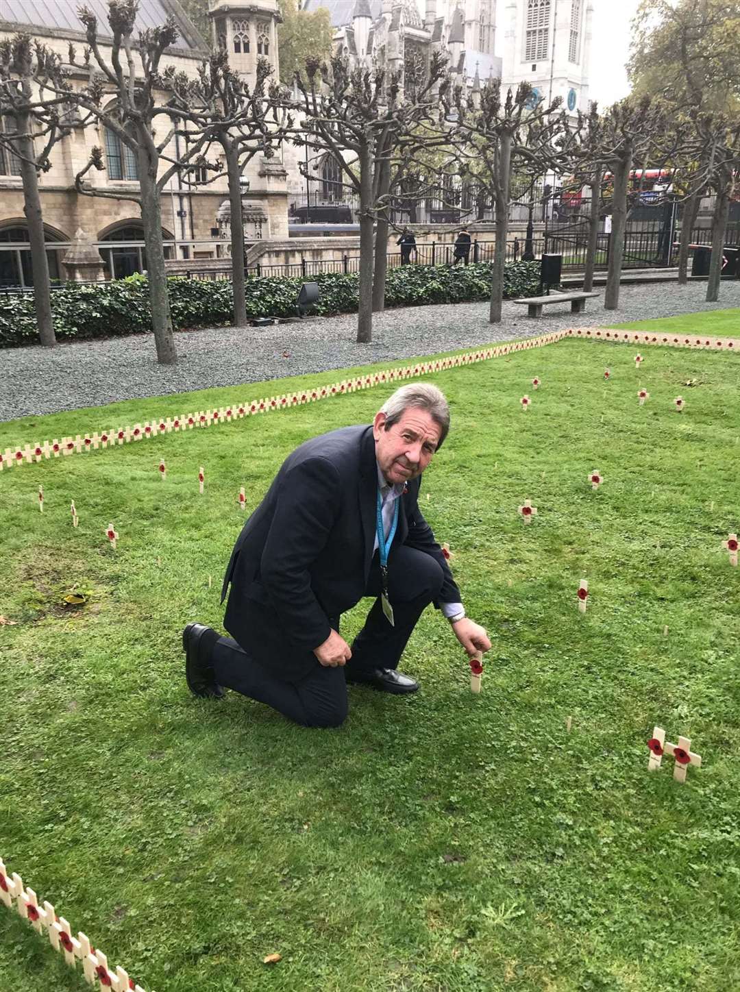 Sittingbourne and Sheppey MP Gordon Henderson planted a poppy cross in the new Constituency Remembrance Garden at the House of Commons