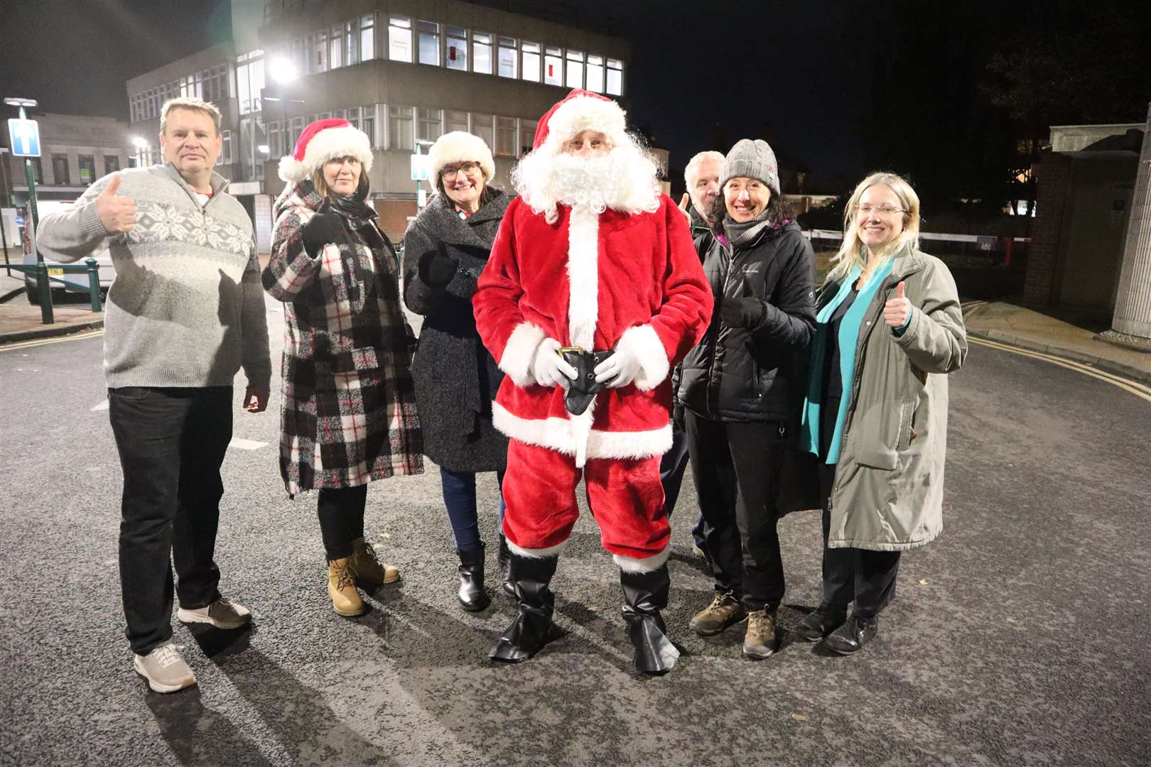 Santa and his sleigh team - without the sleigh - in Sittingbourne