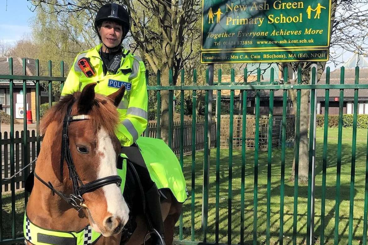 Special Constable Alaine Benardis and her horse, Jack, will patrol New Ash Green. Picture: Kent Police