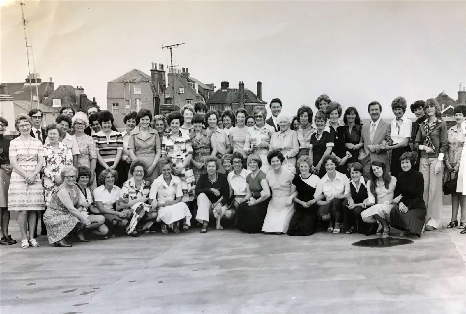 Staff photographed together in 1977