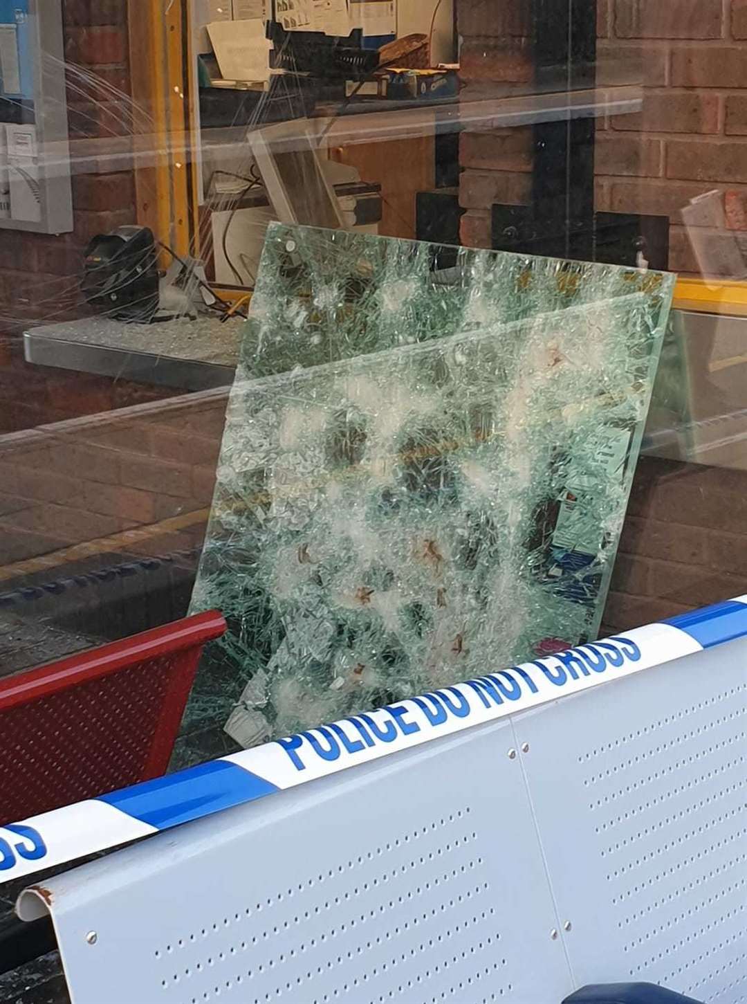 A window was smashed at Staplehurst station (8608506)