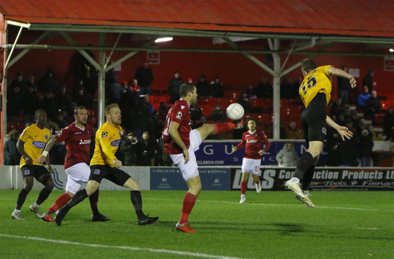 Michael Cheek brings the ball down but his shot was saved Picture: Andy Jones