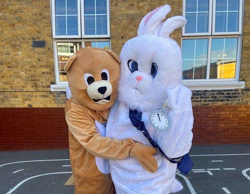 Teachers have been dressing up as mascots to encourage children to come to school. Picture: Cecil Road Primary and Nursery School