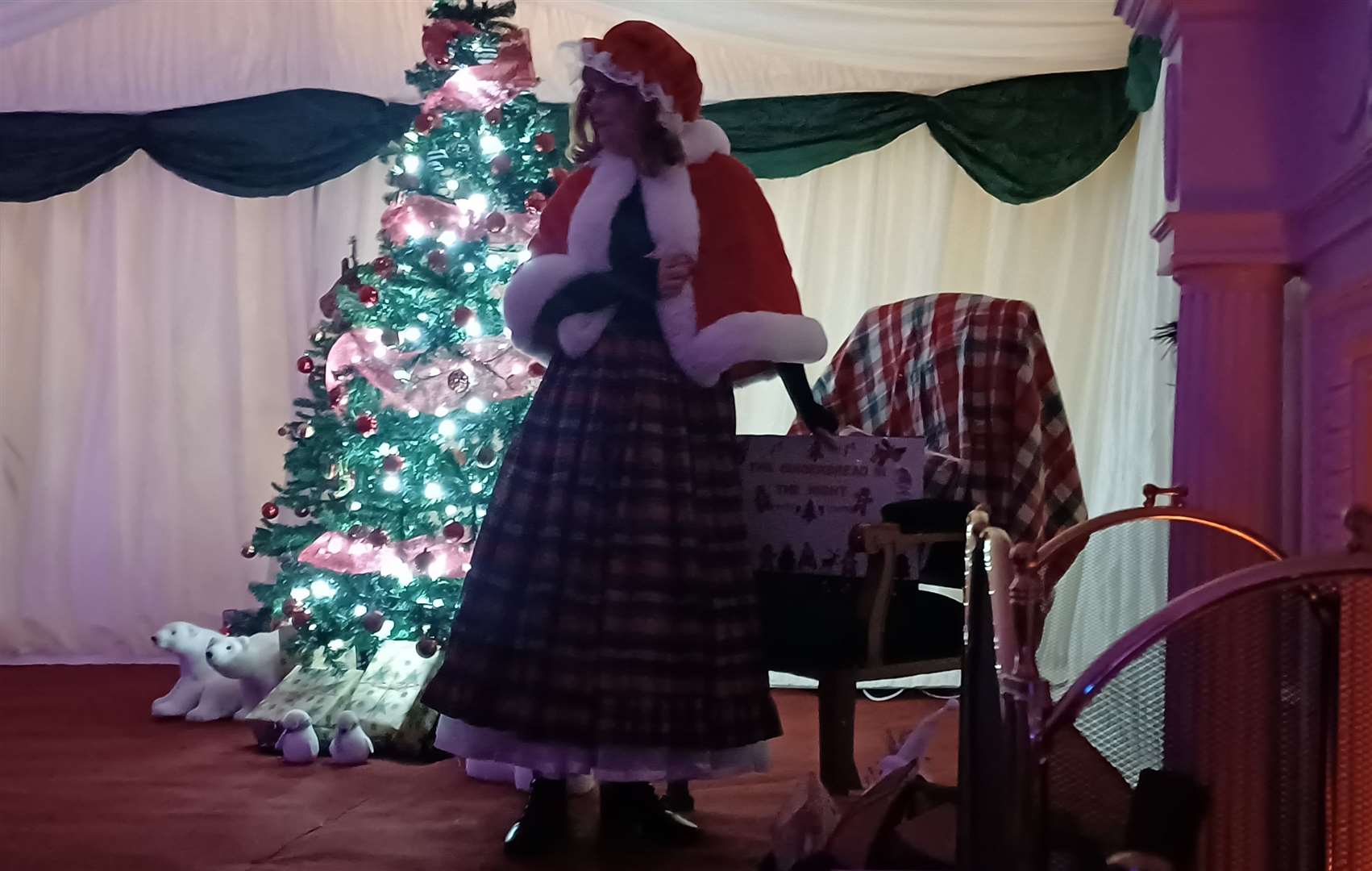 Mrs Claus about to read the children a story