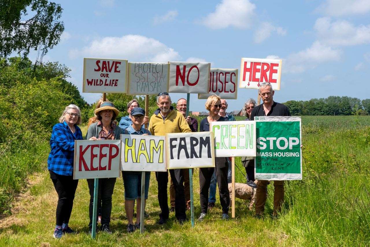 The protest took place on the Ham Farm site in Faversham last Saturday