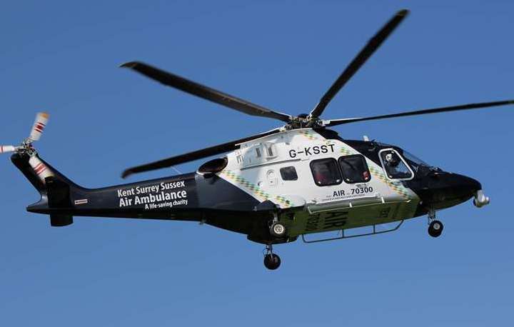 An air ambulance landed on the A2 this evening. Picture: Stock image