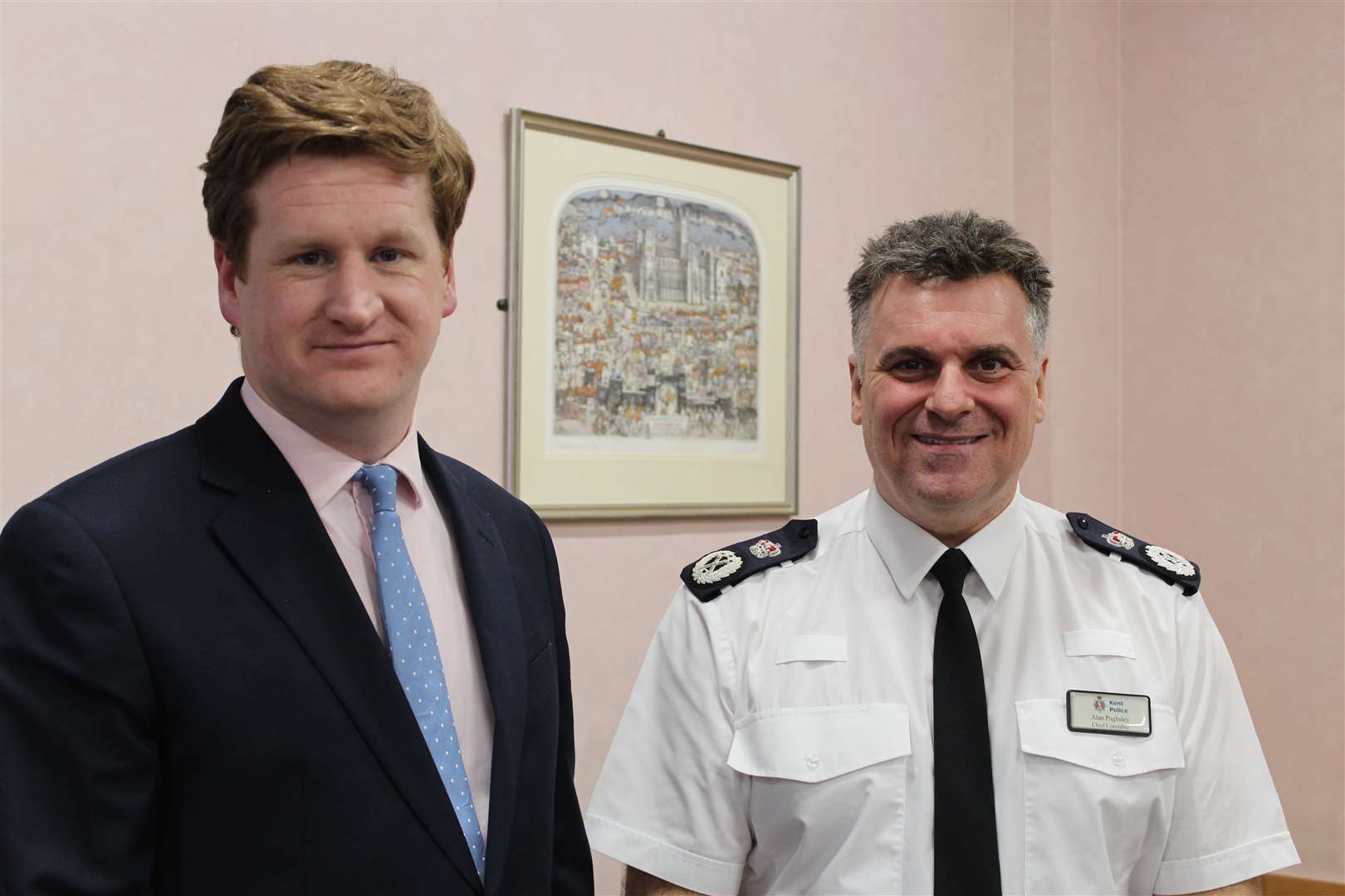 Crime Commissioner Matthew Scott with former Chief Constable Alan Pughsley