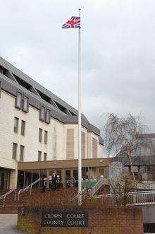 The union flag outside Maidstone Crown Court.