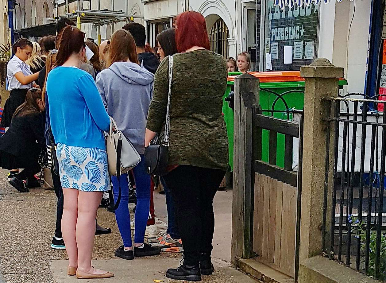 The queue of people taking up the Friday 13th offer at Ravens Nest