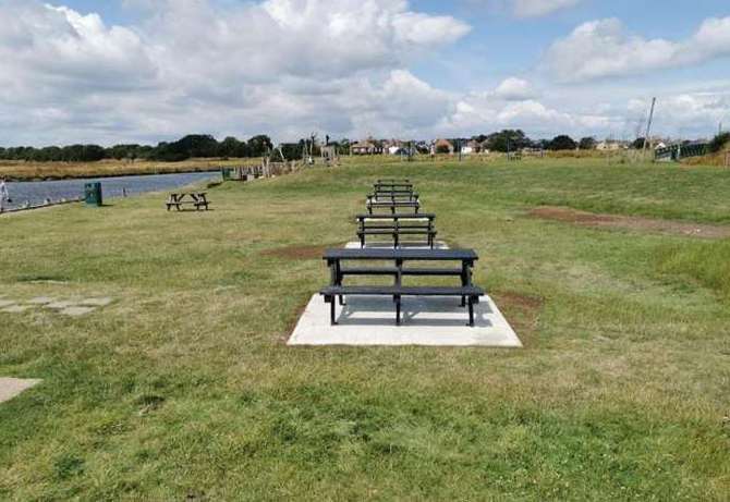 Five benches were installed at Barton's Point on Sheppey. Picture: Elliott Jayes