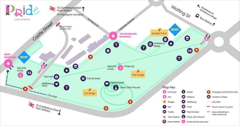 A map of Dane John Gardens for Canterbury Pride 2023. Picture: Canterbury Pride