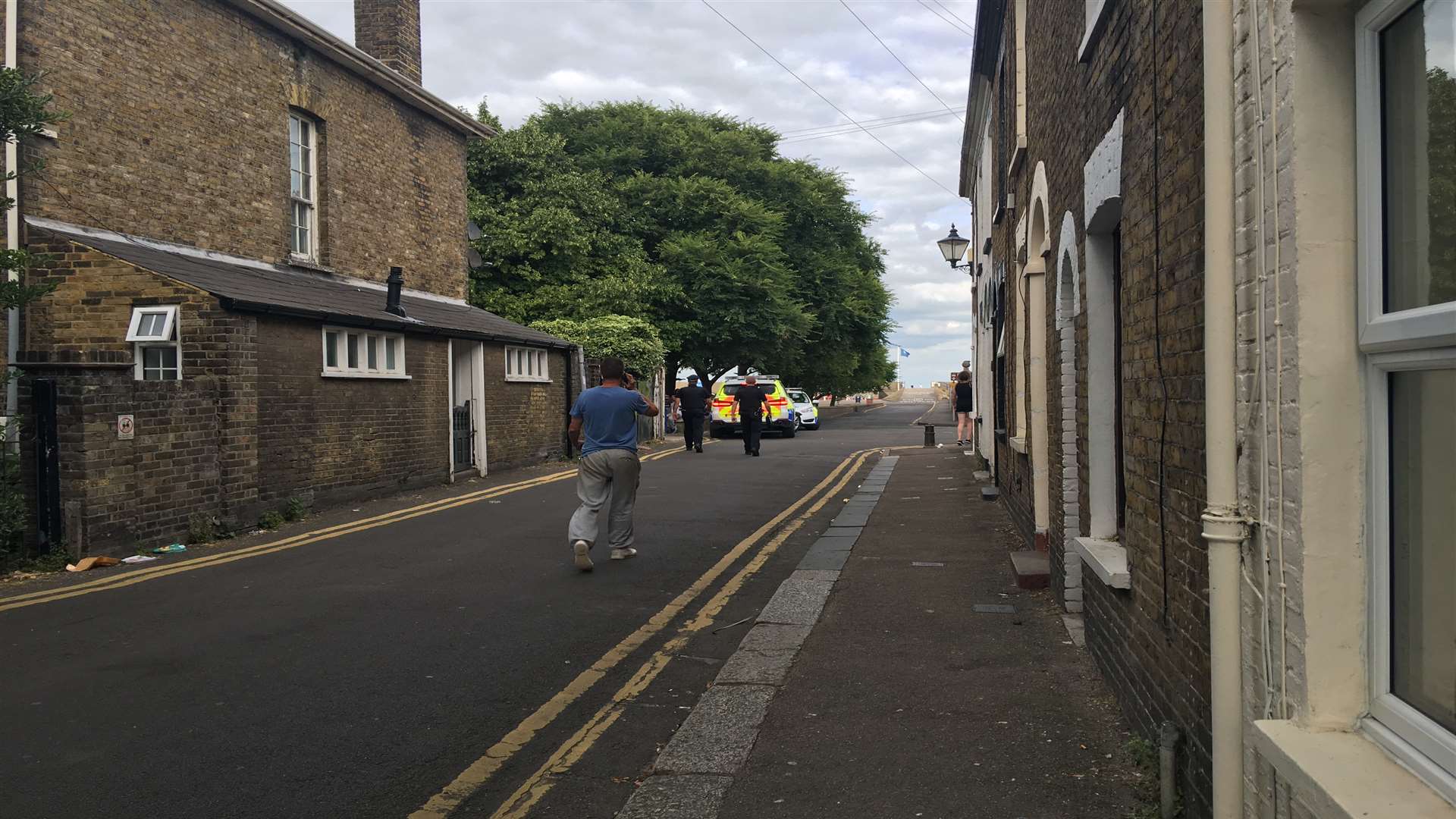 Police in Beach Street, Sheerness