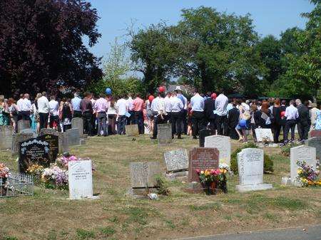 Mourners at the funeral of attack victim Ben Neilson