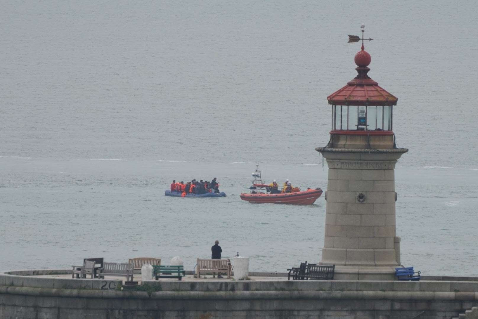 The coastguard, Border Force and RNLI were called to the scene. Picture: Julian Sparkes