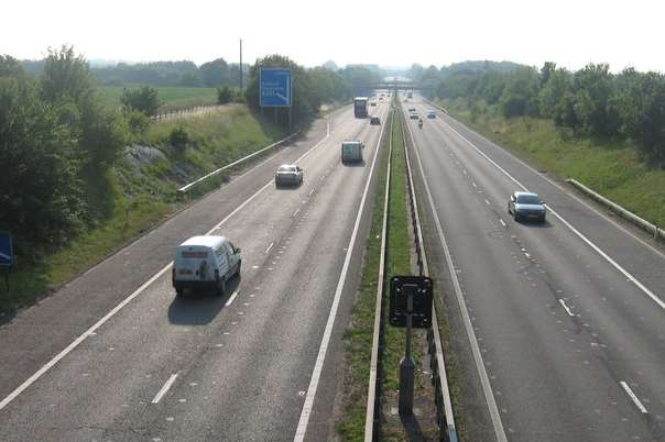 The woman was found on the hard shoulder of the M2.