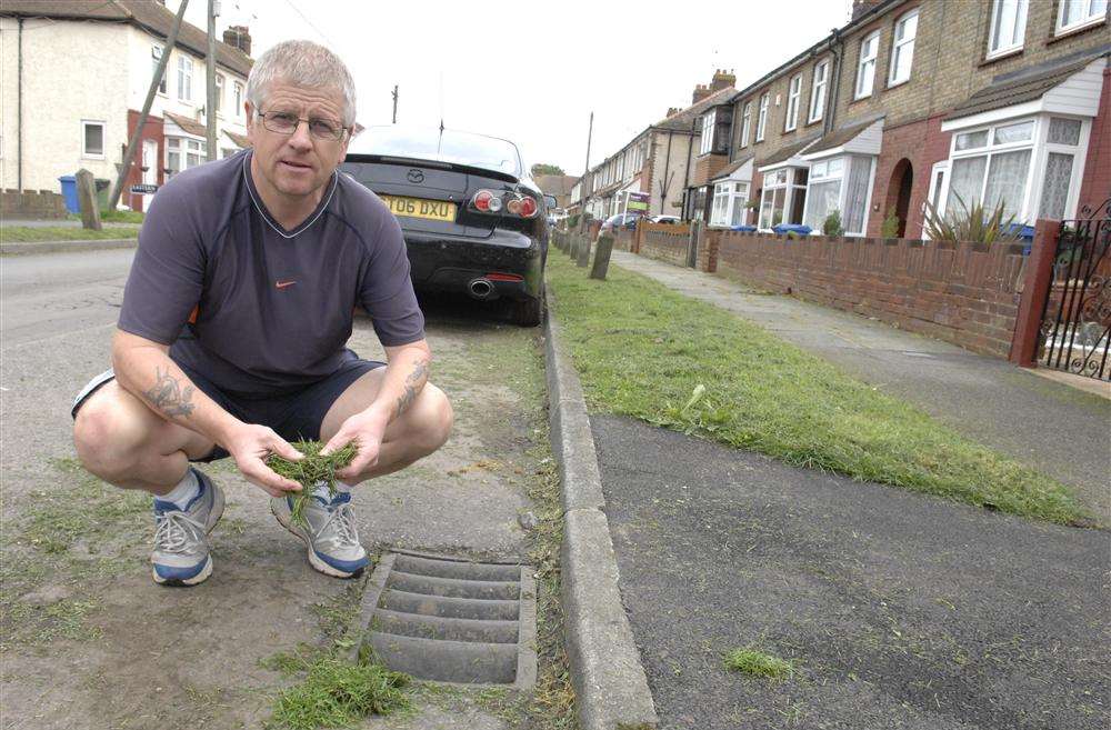 Joseph Mort, of Hilda Road, Halfway, who is concerned with blocked drains in the road