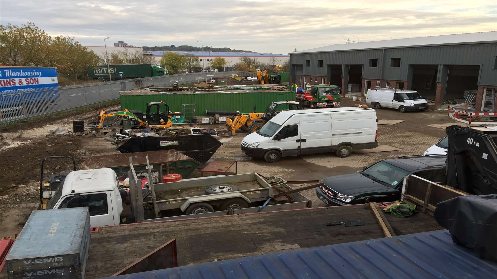Work to transform the old yard at Cliffe Contractors Ltd into units and a paved parking area
