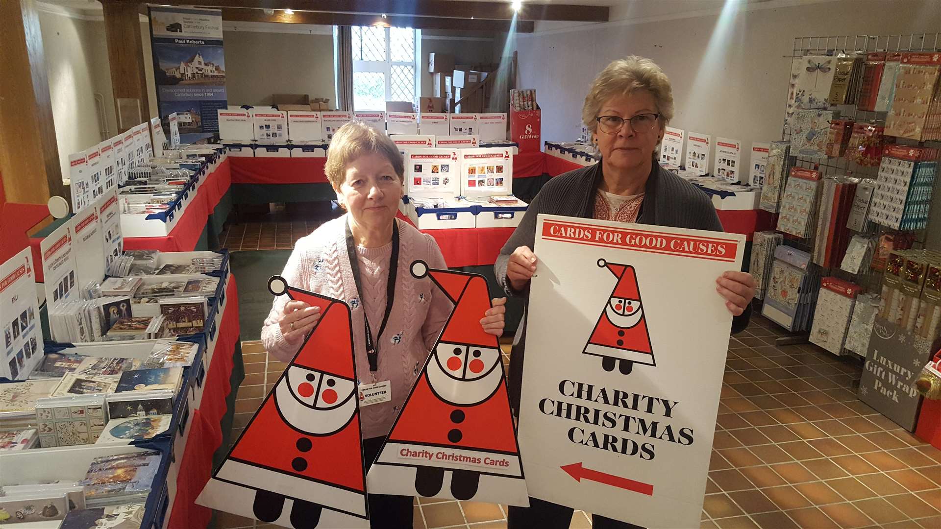 Cards for Good Causes volunteers Pat King, left, and Janet Dalrymple are disappointed with the city council