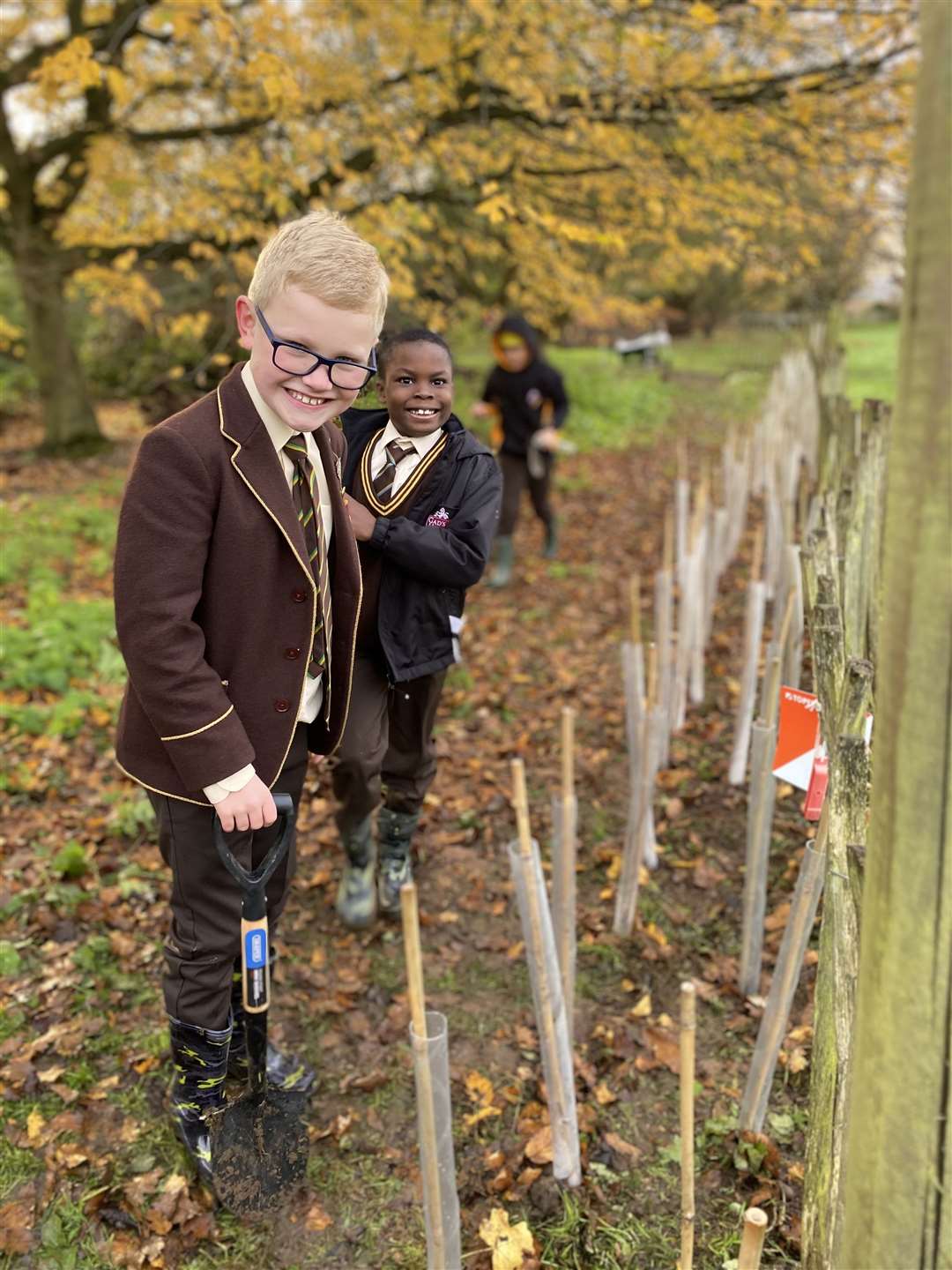 Gad's Hill pupils plant trees in Forest School. Picture: Gad's Hill School