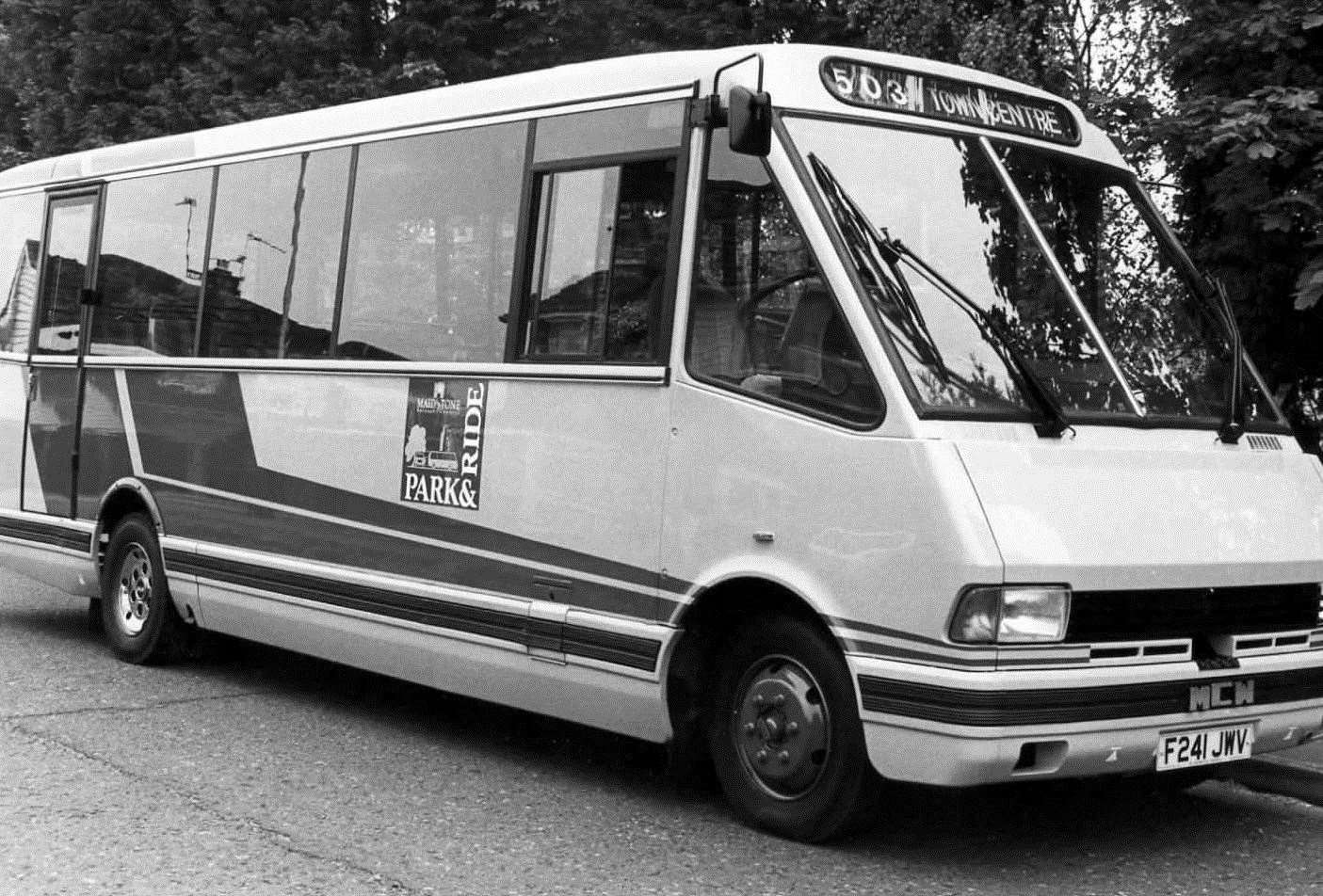The Park and Ride bus pictured in 1990 just one year after the service launched