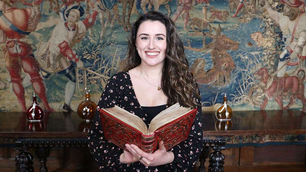 Kate McCaffrey studied the prayerbook as part of her thesis for her Masters in Medieval and Early Modern Studies at the University of Kent Picture: Hever Castle & Gardens
