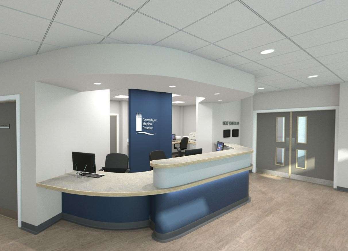 The reception area of the new surgery